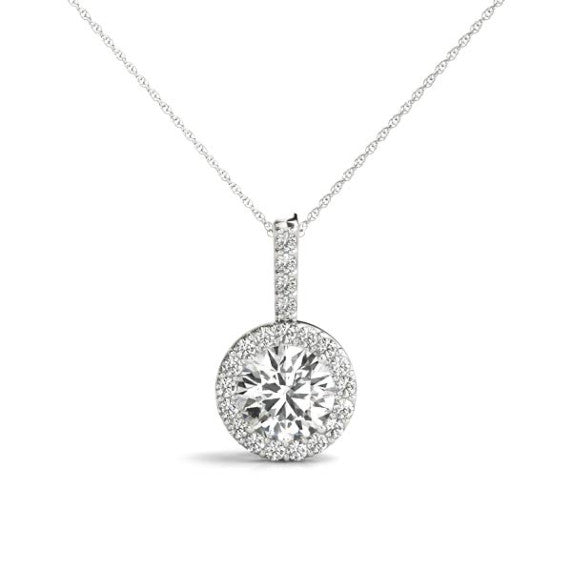 3/4 ct. tw. Delicate Halo Pendant - Main View