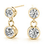 1/2 ct. tw. Bezel Dangle Earrings - Detail View