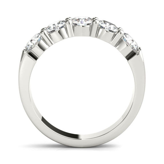 1 1/2 CT. TW. Common Prong 5 Stone Diamond Ring - Detail View
