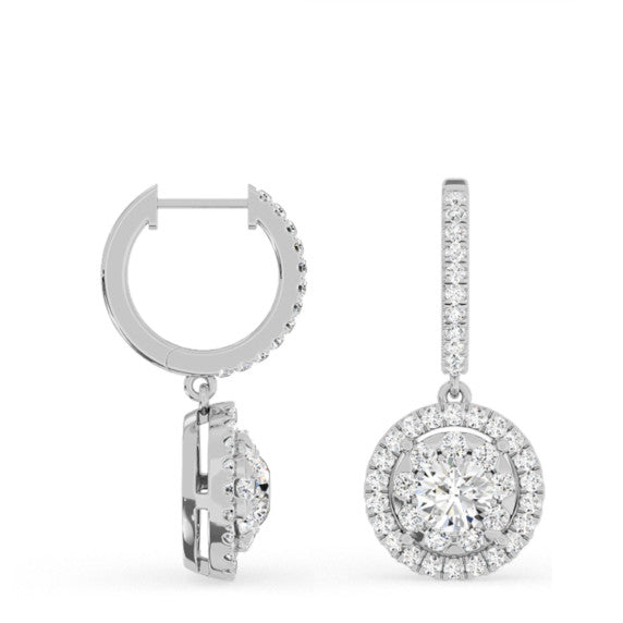 3 1/6 ct. tw. Lyra Drop Huggies - Detail View