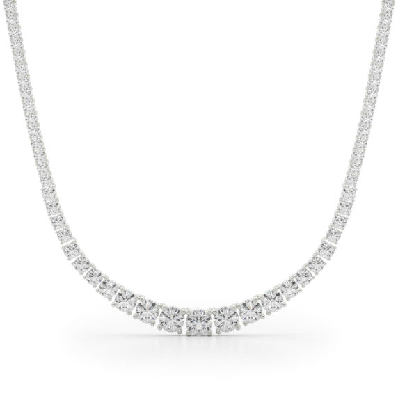 17 ct. tw. Graduated Tennis Necklace - Detail View