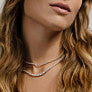 22 ct. tw. Classic Tennis Necklace in 14kt White Gold - Detail View