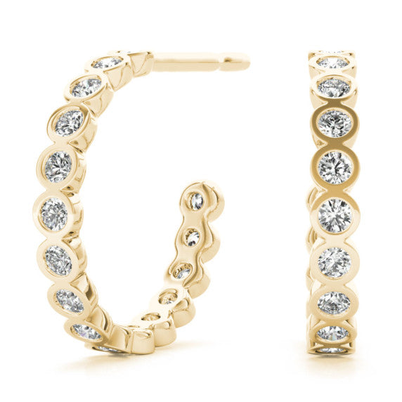 1/2 ct. tw. Lux Bezel Hoops - Side View