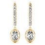5/8 ct. tw. Oval Bezel Dangle Huggie - Detail View