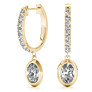 5/8 ct. tw. Oval Bezel Dangle Huggie - View 2