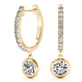 5/8 ct. tw. Round Bezel Dangle Huggie - View 2