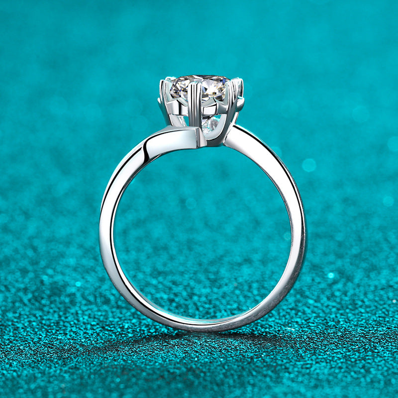1 ct “Promise” 925 Sterling Silver Snowflake Moissanite Ring