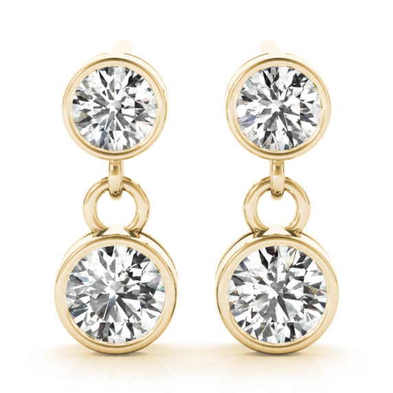 1/2 ct. tw. Bezel Dangle Earrings - Main View