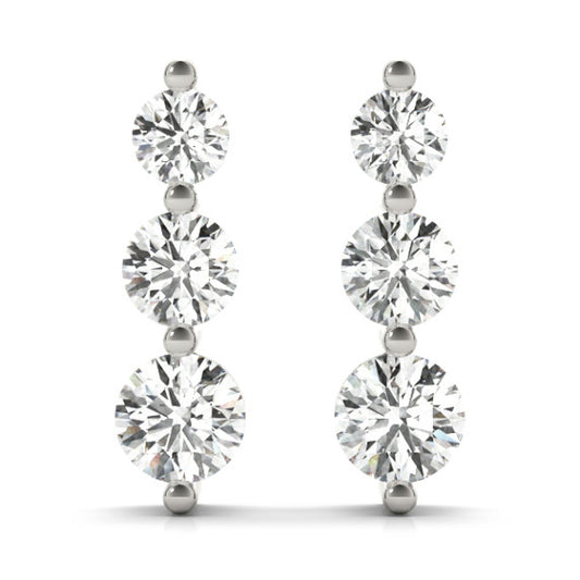 2 ct. tw. Classic 3 Stone Earrings - Main View