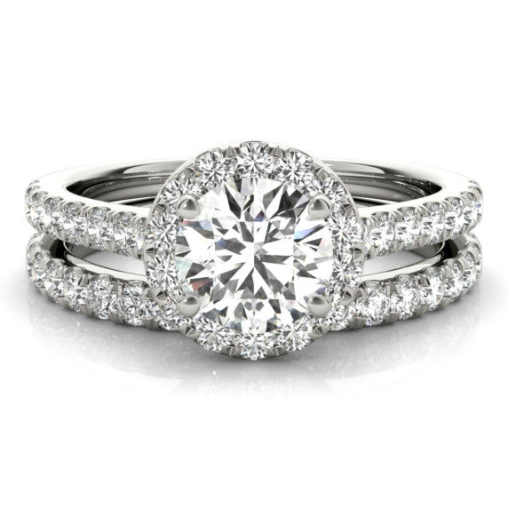 Classic Halo Bridal Set - Main View