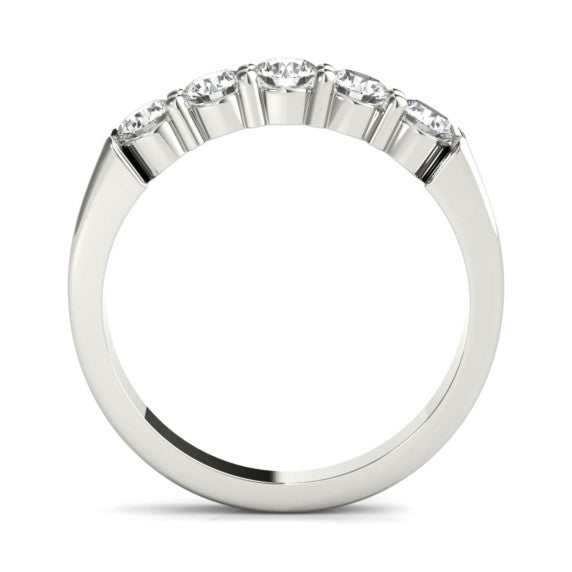 3/4 CT. TW. Common Prong 5 Stone Diamond Ring - Detail View