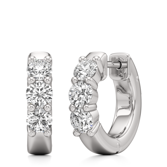 Three Stone Huggies - View 2