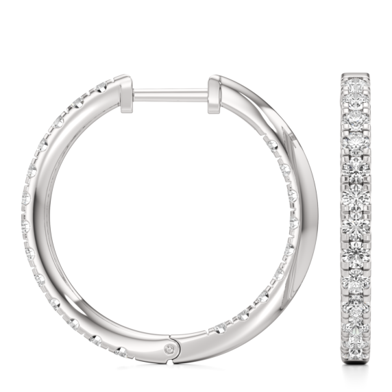 1 1/2 - 2 1/4 ct Mattea Hoops - Detail View