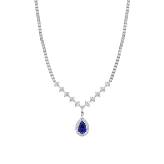 Pear Created Sapphire Fashion Necklace - Main View