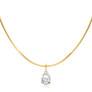 5 ct. tw Pear Solitaire Pendant with Omega Chain in 14K Yellow Gold - Main View