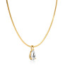 5 ct. tw Pear Solitaire Pendant with Omega Chain in 14K Yellow Gold - Detail View