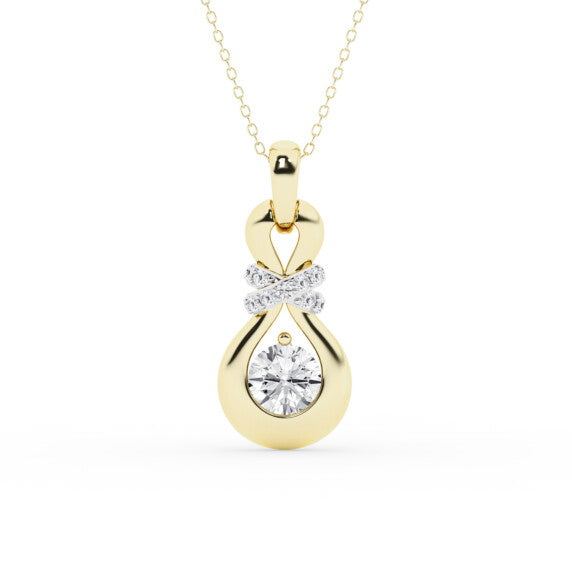 1 3/4 ct. tw. Fashion Pendant in 14K Yellow Gold - Side View