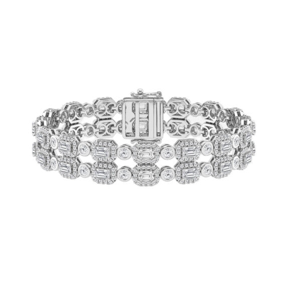 9 1/2 ct. tw. Emerald Double Row Fashion Bracelet - Main View