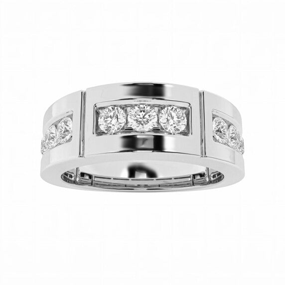 Round Men's Wedding Band - Main View