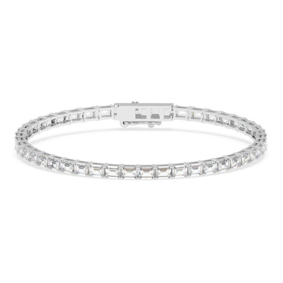 7 ct. tw. East-West Emerald Tennis Bracelet - Side View