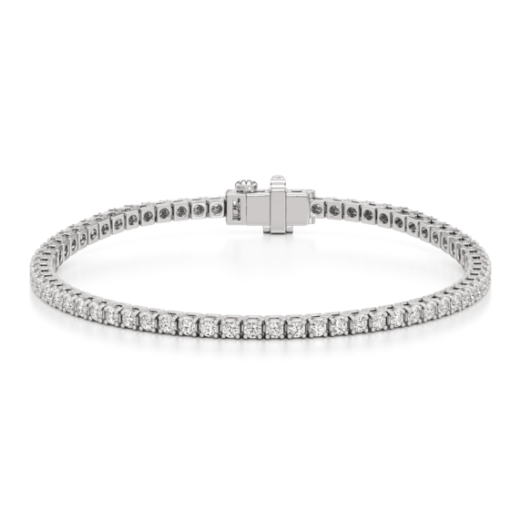 5 ct. tw. Round Lab Grown Diamond Tennis Bracelet in 14k White Gold - View 2