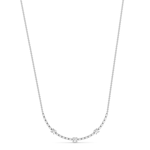 Triple Curved Diamond Necklace - Main View