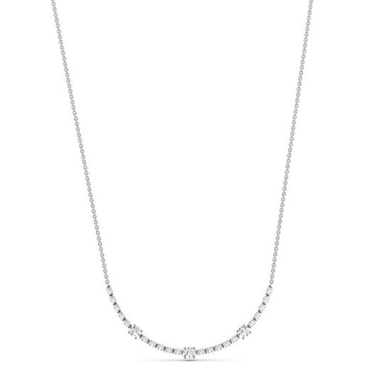 Triple Curved Diamond Necklace - Main View
