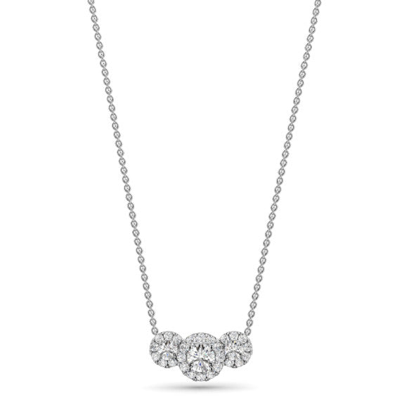 3/4 ct. tw. Luminous Halo Necklace - Detail View