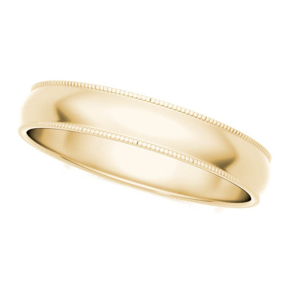 Milgrain Comfort Fit Domed Wedding Band 2 mm - 8 mm - View 2