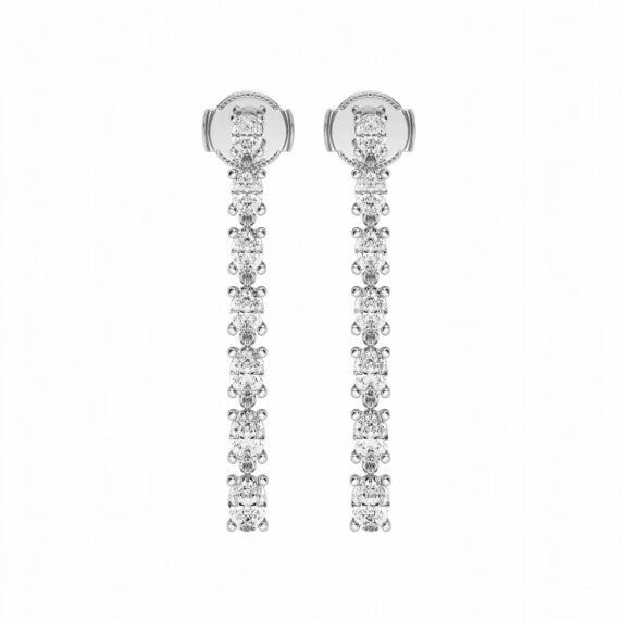 Oval Linear Dangle Earrings - Main View