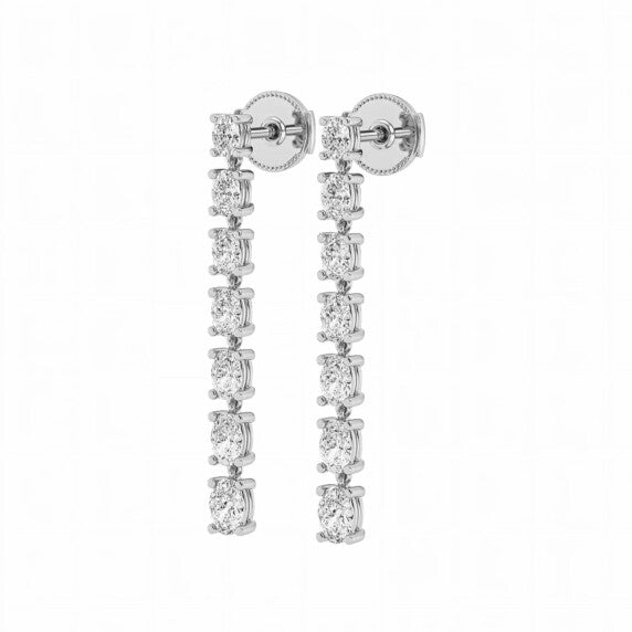 Oval Linear Dangle Earrings - Detail View