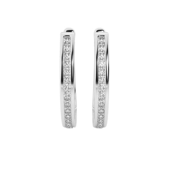 Princess Channel Set Hoop Earrings - Main View