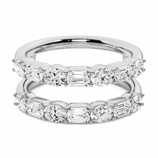 Emerald Oval Shared Prong Enhancer - Main View