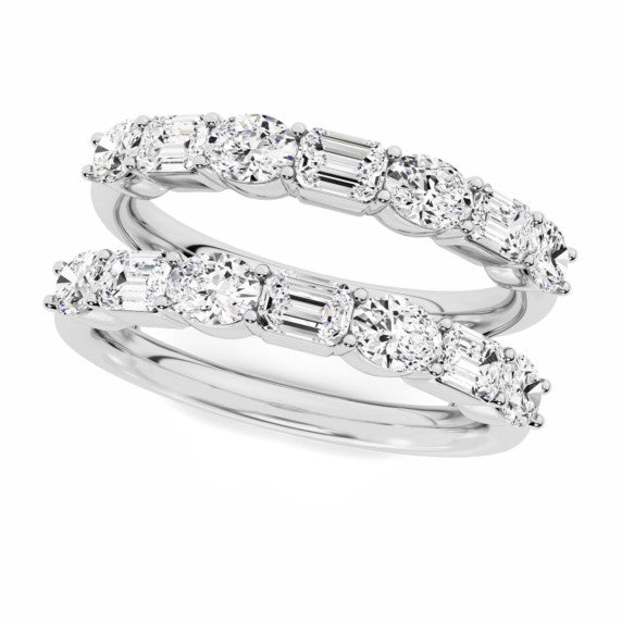 Emerald Oval Shared Prong Enhancer - Detail View