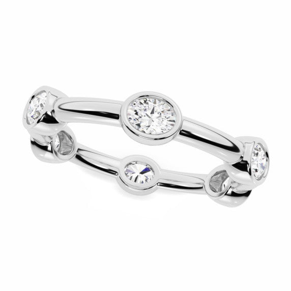 Oval Bezel Eternity Ring - View 2