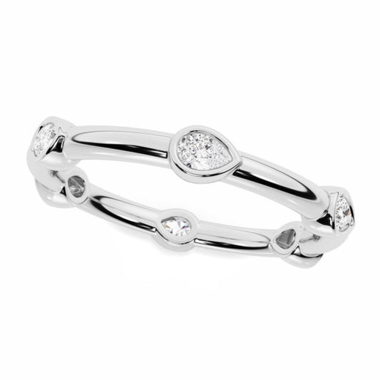 Pear Bezel Eternity Ring - Main View