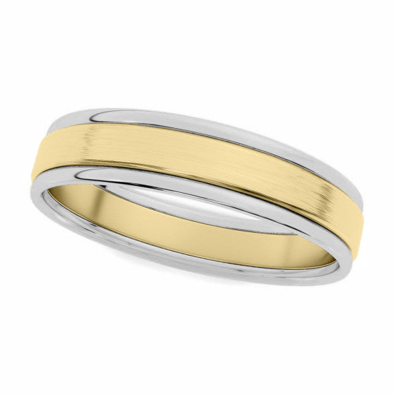 Three Row Dome Textured Wedding Band 4 mm - 8 mm - View 2