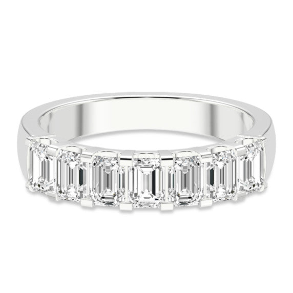 3 ct. tw. Emerald 7 Stone Comfort Ring - Main View