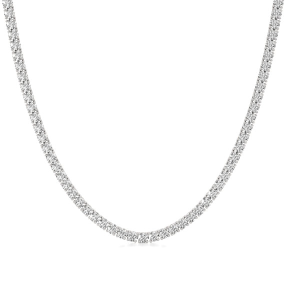 10 ct. tw. Tennis Necklace in 14k White Gold - View 2