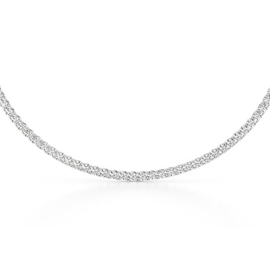 20 ct. tw. Round Lab Grown Diamond Tennis Necklace in 14k White Gold - Main View