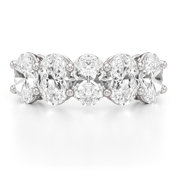 3 ct. tw. Oval Five-Stone Band in 14k White Gold - Main View