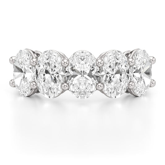 3 ct. tw. Oval Five-Stone Band in 14k White Gold - Main View