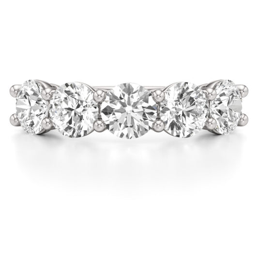 3 ct. tw. Round Five-Stone Band in 14k White Gold - Main View