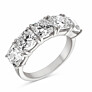 5 ct. tw. Cushion Five-Stone Band in 14K White Gold - Detail View