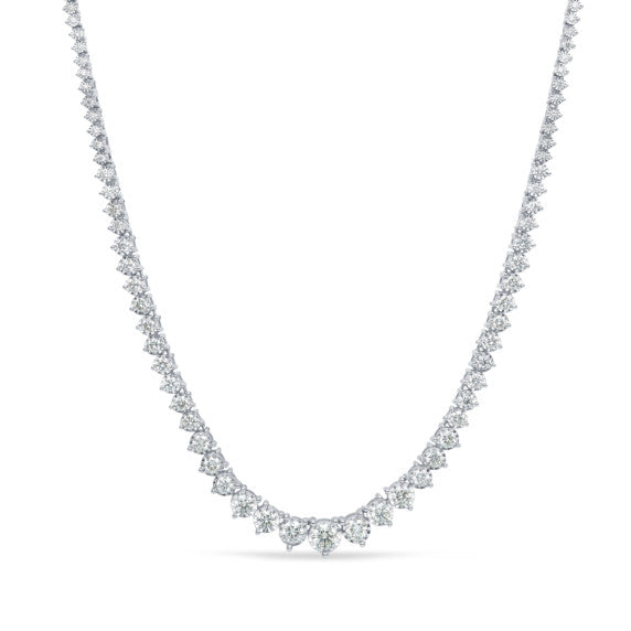 5 ct. tw. Round Graduated Riviera Tennis Necklace in 14k White Gold - Side View