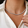 10 ct. tw. Tennis Necklace in 14k White Gold - Main View