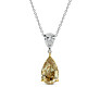 4 3/4 ct. tw. Fancy Yellow Pear Lab Grown Diamond Two Stone Pendant in 14K White and Yellow Gold - View 2