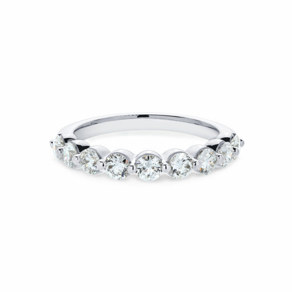 1 ct. tw. Round 9 Stones Band in 14k White Gold - View 2