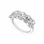 3 3/5 ct. Oval 5 Stones Band in 14k White Gold - Detail View