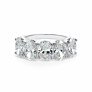 3 3/5 ct. Oval 5 Stones Band in 14k White Gold - Main View